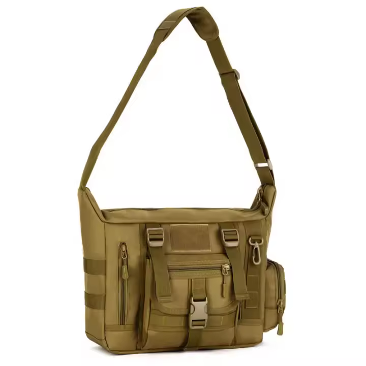 Bolso de hombro para ordenador portátil de 14 pulgadas, bolsos deportivos para hombre, mochila táctica individual, bolso mensajero Molle para documentos A4 para hombre - 1