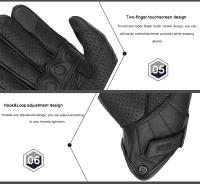 Guantes de Cuero Retro para Motocicleta Touch Screen Transpirable para Hombres y Mujeres - details 12