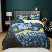 Juego de Cubierta de Edredón y Sábanas con Pintura Moderna Clásica de Van Gogh Noche Estrellada Tamaño Queen Decorativo 3 Piezas - details 8