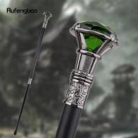 Bastón De Paseo Plateado Con Diamante Verde Artificial, Elegante bañador Decorativo Retro, De Lujo Para C - details 0