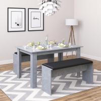 Mesa de comedor Sentio, antracita/roble dorado, 90 x 140 cm con 2 bancos - details 27