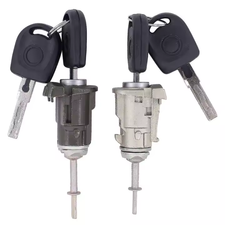 Cilindro de Cerradura de Puerta para Coche Lado Izquierdo y Derecho con Llave Set - 1