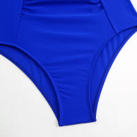 Traje de Baño de Una Pieza Negro V Cut Traje de Baño Sólido Sexy para Mujeres - details 15