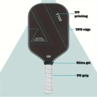 Raqueta de Pickleball de Fibra de Carbono Superficie de Fricción Rugosa T700 Ligera y Duradera con Excelente Rebote Ideal para Entrenamiento Profesional - details 3