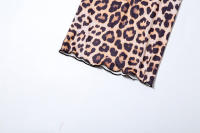 BUNO-Conjuntos de pantalones con estampado de leopardo para mujer, Tops sin mangas con cuello Halter, pantalones de pierna recta ajustados de cintura alta, ropa de calle femenina de primavera 2025 - details 22
