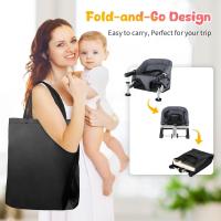 Mesa para Bebé, Trona Portátil Plegable con Arnés de Seguridad, Asiento Enganchable infantil con Bolsa de Transporte para Casa y Viajes (Azul) - details 14