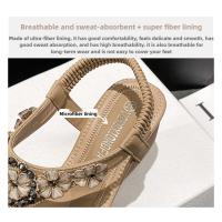 Sandalias de Mujer 2025 - Plataforma Boho con Flores y Strass, Chanclas de Playa Transpirables (Zapatos Verano Mujer, Sandalias Deportivas de Lujo) - details 6