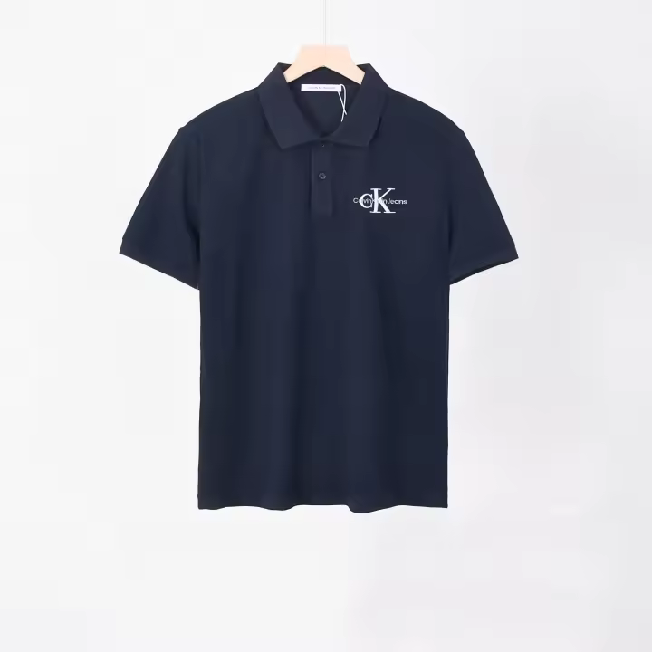 Polo de Verano Básico Camiseta Casual de Algodón Puro para Hombres Camiseta de Pareja con Brodería de Logotipo - 1