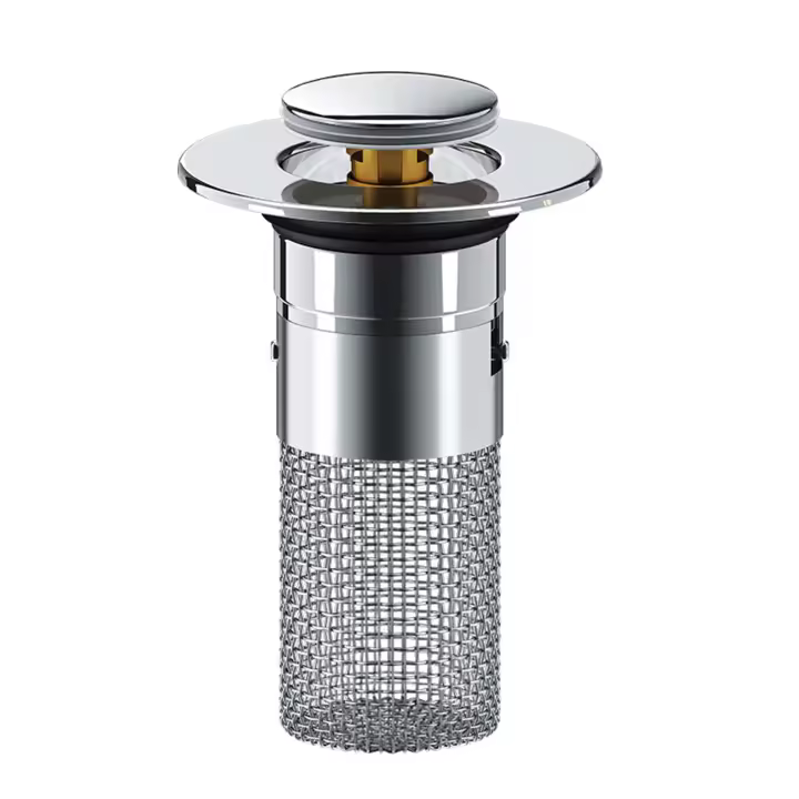 Tapón de drenaje de acero inoxidable para cocina, válvula de drenaje Plug and play resistente a la corrosión para baño, bañera, cocina - 1