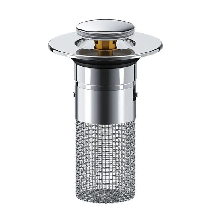 Tapón de drenaje de acero inoxidable para cocina, válvula de drenaje Plug and play resistente a la corrosión para baño, bañera, cocina - 1