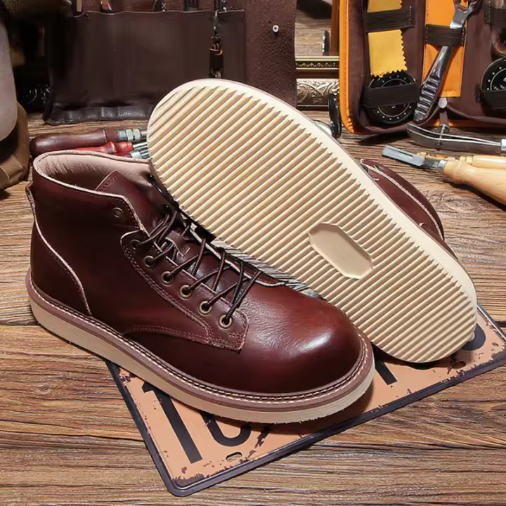Zapatos de piel de vaca pura de alta gama de cuero genuino zapatos altos de piel de vaca de primera capa. - 1