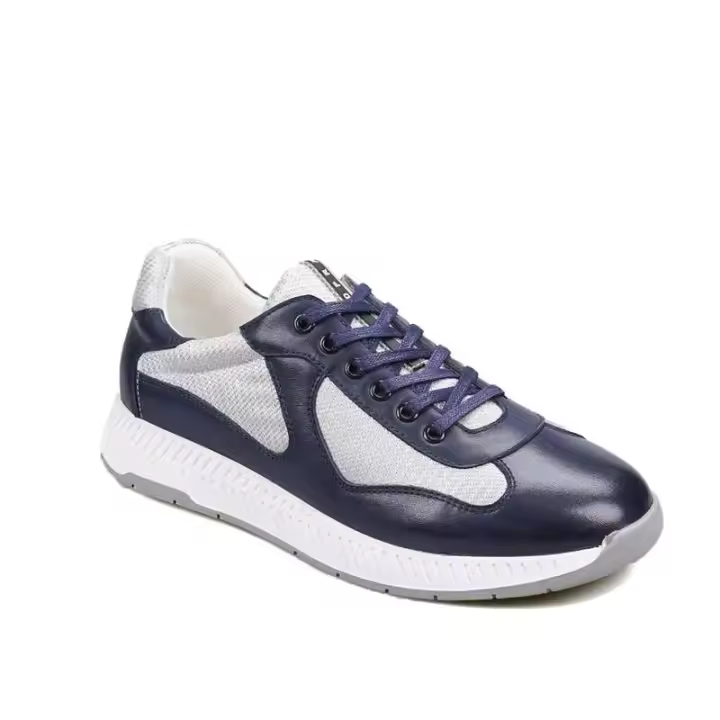 Los zapatos de lujo del monopatín de los hombres, el cordón de cuero de vaca de la malla del estilo deportivo suben los zapatos ocasionales - 1