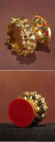 Lámpara de siete estrellas con forma de loto de aleación de mantequilla para el hogar, candelabro de patas bajas, pintura de color dorado - details 7