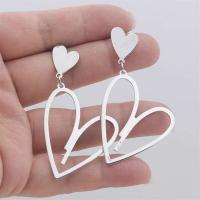 Pendientes colgantes en forma de corazón de amor de doble capa para mujer, joyería bohemia para las orejas, nueva moda 2024 - details 6