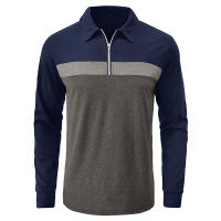 Polo camiseta de hombre 2023 otoño e invierno nueva solapa color a juego POLO camisa de comercio exterior de hombre manga larga - details 11