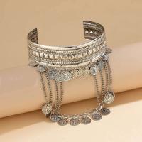 Pulsera de Metal Dorado con Moneda de Hoja Tassel de Brazo Alto para Hombres y Mujeres - details 6