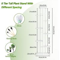 Estante de Almacenamiento para Plantas Metal Negro, Herramientas de Jardín y Guantes, 141 cm, Para Interior y Exterior, Escaleras para Plantas, para Balcón - details 53