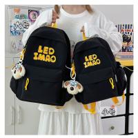 Mochila coreana simple de color sólido con alfabeto para estudiantes, mochila ligera de gran capacidad para viajes, mochila informal versátil - details 30