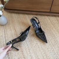 Diseño de nicho versátil stiletto puntiagudo tacones altos mujeres desgaste nueva moda Spice girl bolsa cabeza sandalias - details 35
