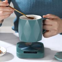 Calentador de tazas, taza de café, calentador de leche, té, almohadilla de calentamiento de agua, estera cálida, posavasos de temperatura constante, enchufe de la UE - details 4