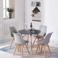 Mesa de Comedor, Estilo escandinavo Ronda Mesa y Patas de Madera de Haya, 80*72 cm, Color Blanco - details 48