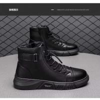 2024 Producto de diseño Zapatos de moda de tobillo británicos Botas altas de cuero de PU para hombres - details 9