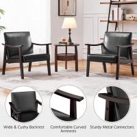 Salón Tapizado en Tela Sillón Individual con Respaldo Acolchado y Reposabrazos de Madera Maciza Sofá Individual Ergonómico Soporte 136 kg Gris - details 25
