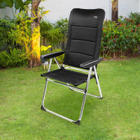 Silla Plegable Premium negra Aktive, para exterior, medidas 49x67x123 cm, de aluminio y poliéster, Peso máx. 110Kg. - details 1