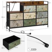 Cajonera para armario, cómoda dormitorio 8 cajones de tela, estantes de madera, cómoda de salón, cajas organizadoras, estructura metálica, estilo industrial - details 20