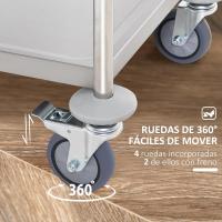 Carrito de Cocina de Acero Inoxidable 2 Banjas y 2 Brazos para Comedor Salón 70,5x40,5x81 cm - details 3