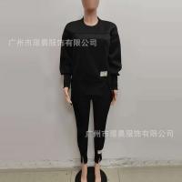 Conjunto Deportivo de Dos Piezas para Mujer Owwu Pantalones Adelgazantes, Sudadera con Capas, Estilo Casual, Color Sólido, Traje de Commutación - details 0