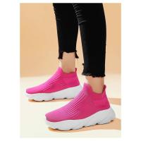 Zapatos Deportivos Con Plataforma A La Moda Para Hombre, Zapatillas Informales De Punto Rojo De Alta Calidad, Zapatillas Para Correr Ligeras Y Transpirables Sin Cordones Para Hombre - details 13