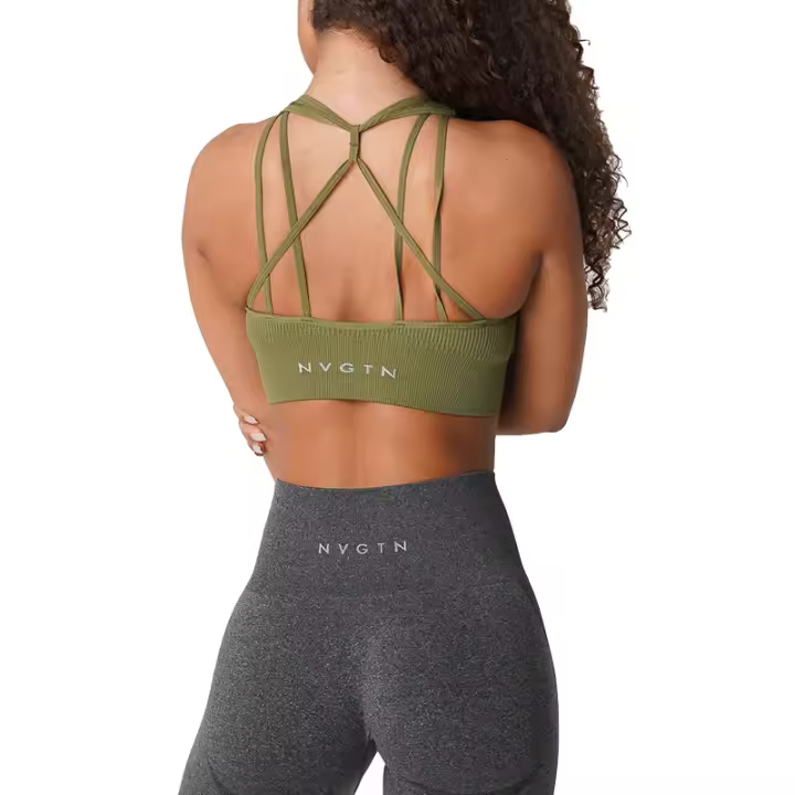 Sujetador Deportivo sin Costuras NVGTN Galaxy Top Mujer Fitness Elástico Transpirable Mejora la Forma de los Pechos Underwear de Ocio Deportivo - 1