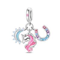 Encanto de Flamenco y Unicornio de Plata Esterlina 925 Joyería de Pulsera Original DIY para Mujeres - details 29