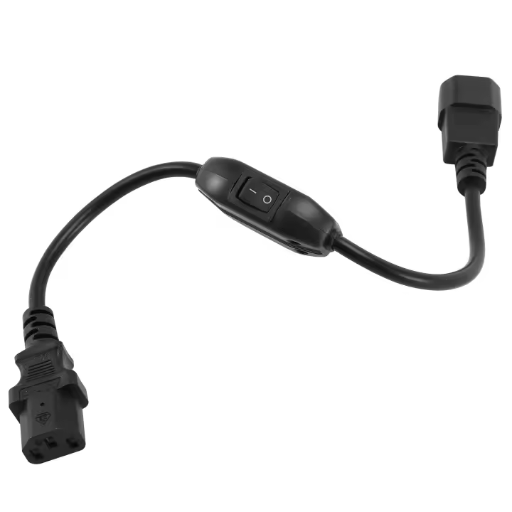 Cable de alimentación PDU UPS especial, IEC 320 C14 a C13 con interruptor de encendido/apagado, 30cm, negro - 1
