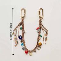 Llavero con cuentas y letras con cordón elegante, colgante de ojo turco malvado, llavero con borlas de estrella estética, decoración para bolso - details 0