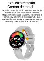 2025 Reloj Inteligente Mujer, Reloj Inteligente con Pantalla AMOLED de 1.32", Llamada Bluetooth, Esfera de Reloj Personalizada, Podómetro, Monitor de Oxígeno en Sangre, Frecuencia Cardíaca y Sueño, Compatible con iPhone Android, Correas Dobles - Acero y S - details 3