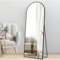 Espejo de arco de pie con soporte, 162 x 53 cm, cuerpo entero, negro, para colgar o apoyar contra la pared, para entrada o dormitorio. - details 3