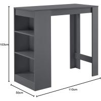 Bar de Bistro Elegante 110 x 50 x 103 cm Mesa Alta Cocina Barra integrada para Bebidas con 3 Estantes Blanco y Efecto Roble - details 25