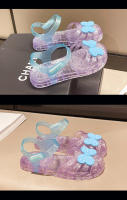 Zapatos de gelatina de cristal para niñas a la moda, zapatos de princesa coreana, sandalias Baotou para niñas - details 34
