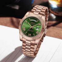Reloj de Acero Inoxidable NIBOSI de Cuarzo Analógico Resistente al Agua, Diseño Clásico de Negocios para Hombres, Automático, Correa de Cuero - details 5
