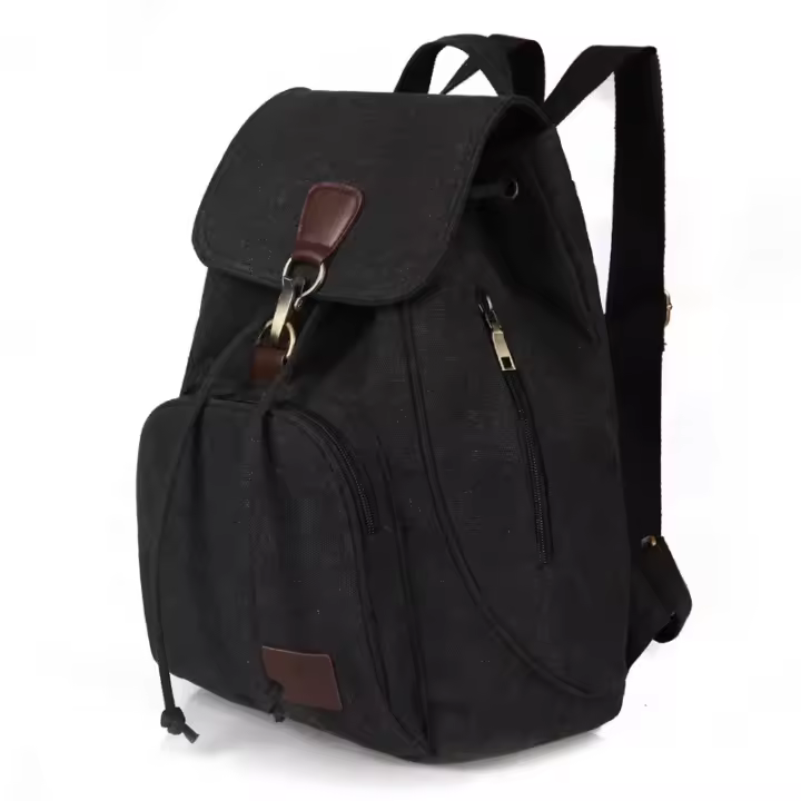 Mochila de lona para mujer, bolso de viaje Vintage de algodón puro, bolso escolar para ordenador portátil con cordón a la moda, bolso de hombro para chicas adolescentes - 1