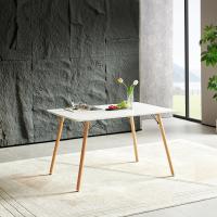 Madera de Haya, para 4 sillas, Mesa de Comedor con Patas de Madera MDF, Color Blanco, 120 x 80 cm (Solo Mesa) - details 1