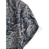 Patrón de plantas informal para hombre, camiseta de manga corta con cuello enrollado no elástico, abotonada, ropa de verano para hombre - details 4