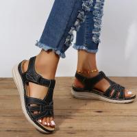 Sandalias de cuña simples para mujer, sandalias casuales con plataforma con correa en el tobillo, sandalias cómodas para mujer - details 6