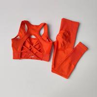 Conjunto de Yoga Sin Costuras Conjunto Deportivo para Mujer de Nylon Sólido con Cuello Redondo - details 7