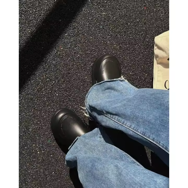 Sandalias de nube para mujer, zapatillas de punta cerrada gruesas para exteriores de medio verano con aumento de altura, zapatos tipo zueco de suela suave con - 1
