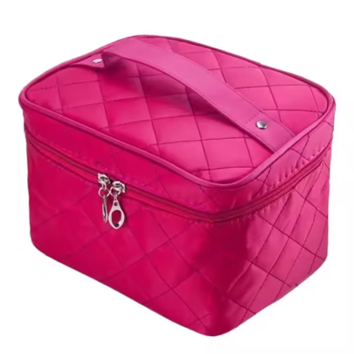 Bolso acolchado, estuche de cosméticos impermeable multifuncional de gran capacidad para mujer - 1