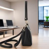Bolso de mano para mujer de gran capacidad - Bolso bandolera informal negro con cierre de cremallera, perfecto para compras, viajes y uso diario, bolso cruzado - details 2