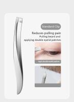 Juego de pinzas de acero inoxidable de 4 piezas para depilación de pestañas encarnadas y extensiones de pestañas pre - details 7